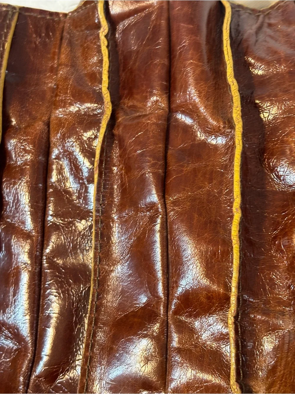 Classic Brown Leather Pleated Tote/Purse, Milano Bags, fall, vintage, luxe